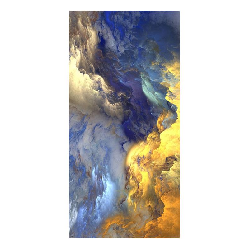 

Абстрактные золотые и синие облака тумана, скандинавские настенные художественные холсты, постеры и принты, современное искусство, фэнтезийная картина для декора гостиной 20x40cm