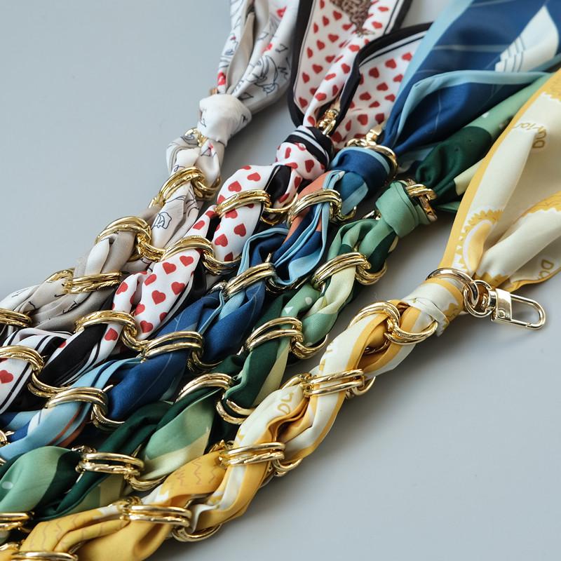New Fashion Spring Winter Woman Handbag Accessory Part Chains Detachable Replacement Red Dot Silk Cute Strap Women DIY Chain