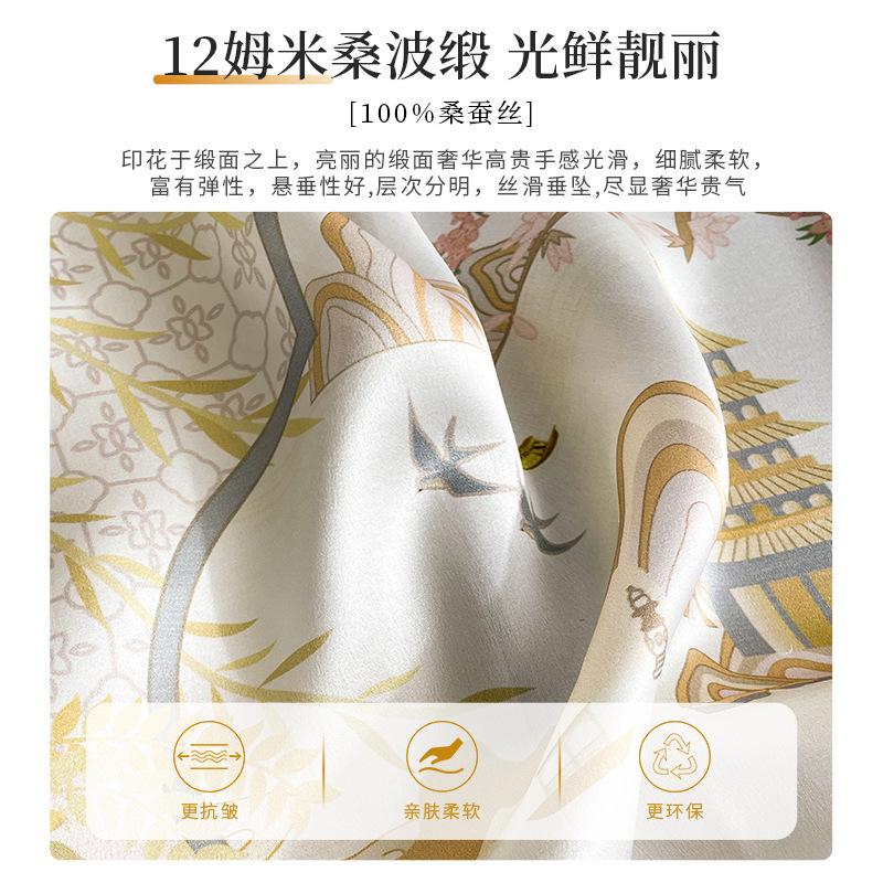 100% Pure Silk Scarf Women Neck Foulard Luxury High Quality Bandana Square Headband Hijab Print Poncho Scarves Pashmina