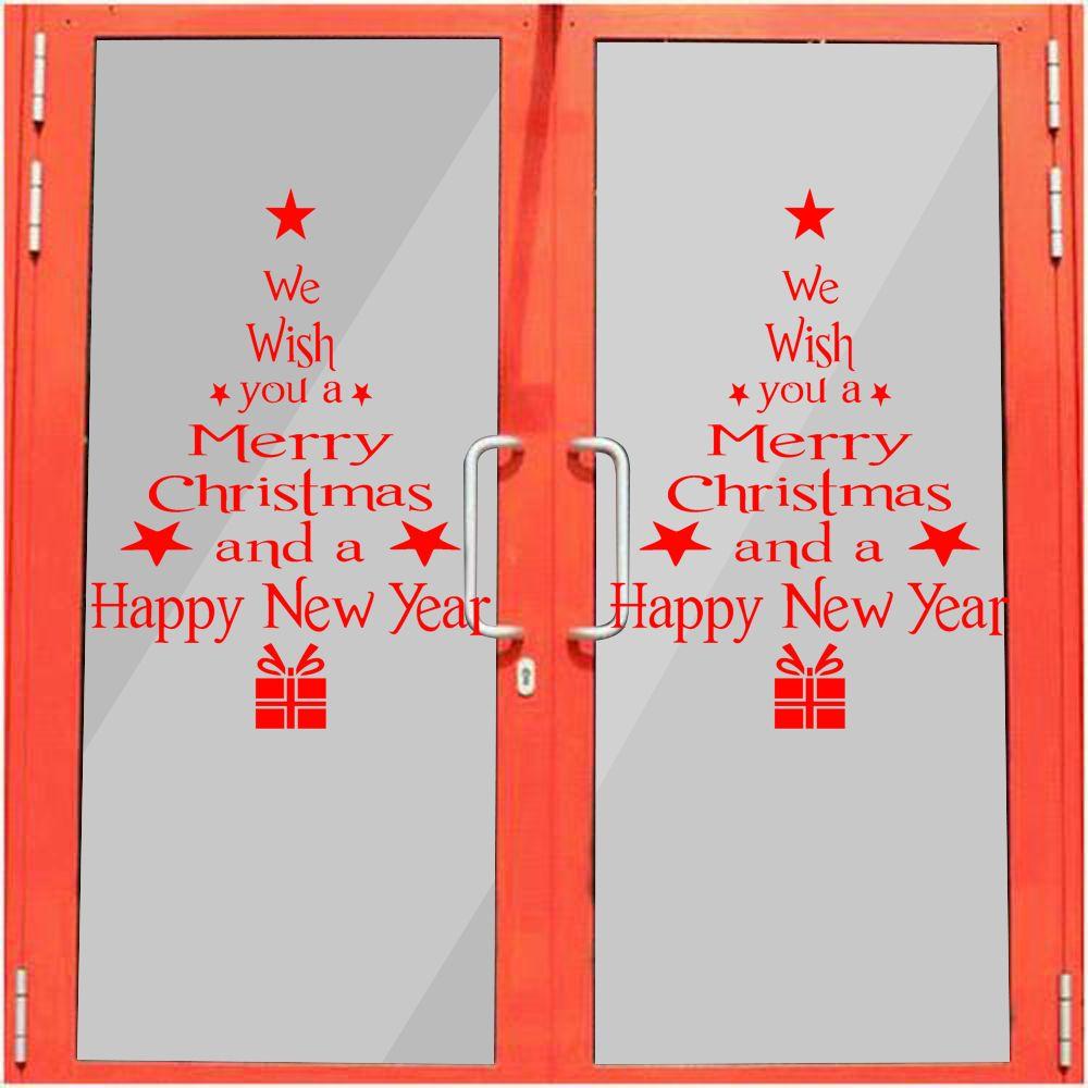 Waterproof Home Gifts Wall Stickers Window Decal Decor Merry Christmas Xmas Tree Posters