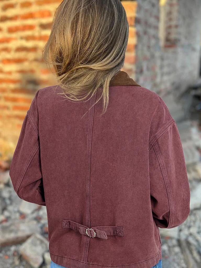 2025 Women's Winter Fashion Lapel Denim Jacket: European-American, Long Sleeve, Zippered, Cotton
