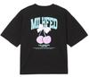 Milkfed Casual Ribbon and Cherry Wide Shorts Black Women's Tee,