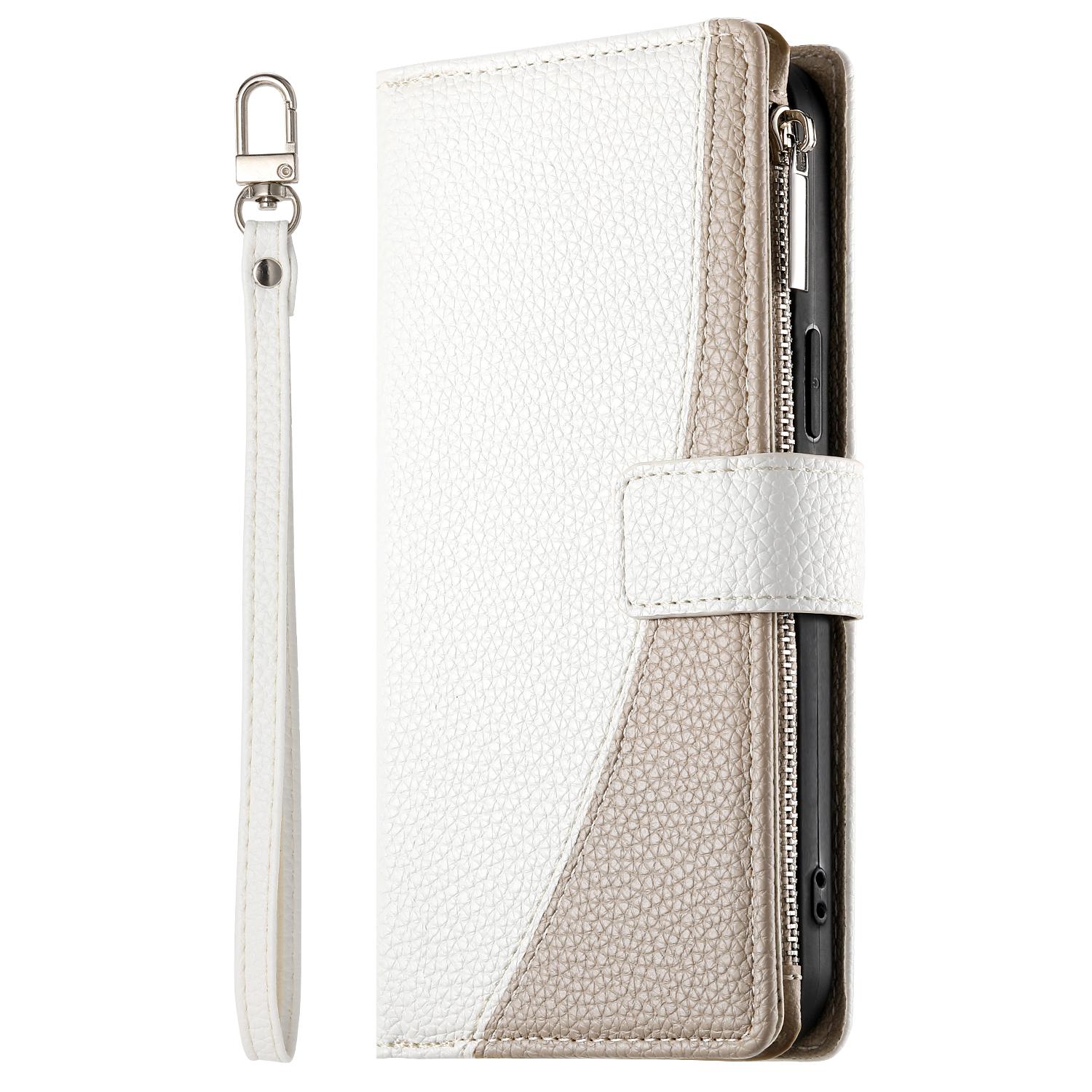 

Splicing multi card zipper wallet caseFor Redmi Note 14 13 12 11 10 8Pro iPhone 16E 16 15 14 13 12 11 Pro iPhone 6G білий