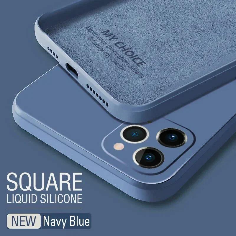 Luxury Square Silicone Case For Samsung Galaxy S24 S23 S22 S21 S20 FE Plus M31 A31 A51 A71 A53 A54 5G Note 20 Ultra Soft Cover