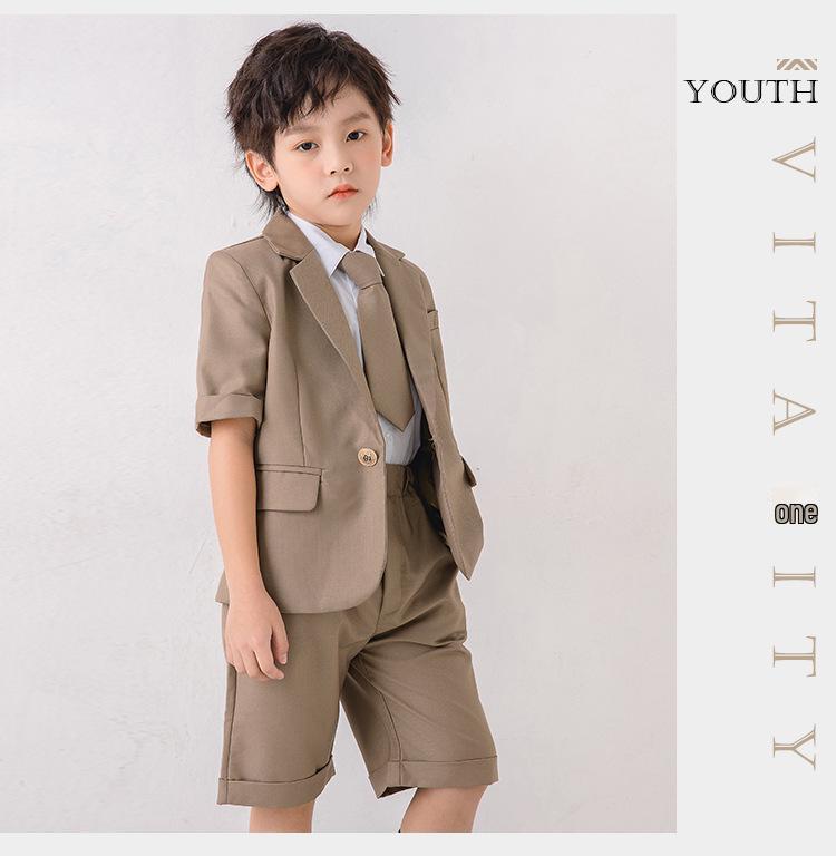 British Style Summer Short Sleeve Kindergarten Uniform Set for Boys and Girls