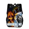 Murder Drones Backpack Durable Fashionable Cartoon Zipper Large Capacity Backpack Best Birthday Gift for Boy and Girl