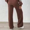 Women's Casual Embroidered Floral Patchwork Fashion Straight Leg Pants Wide Leg Pants Woven Wool Pants