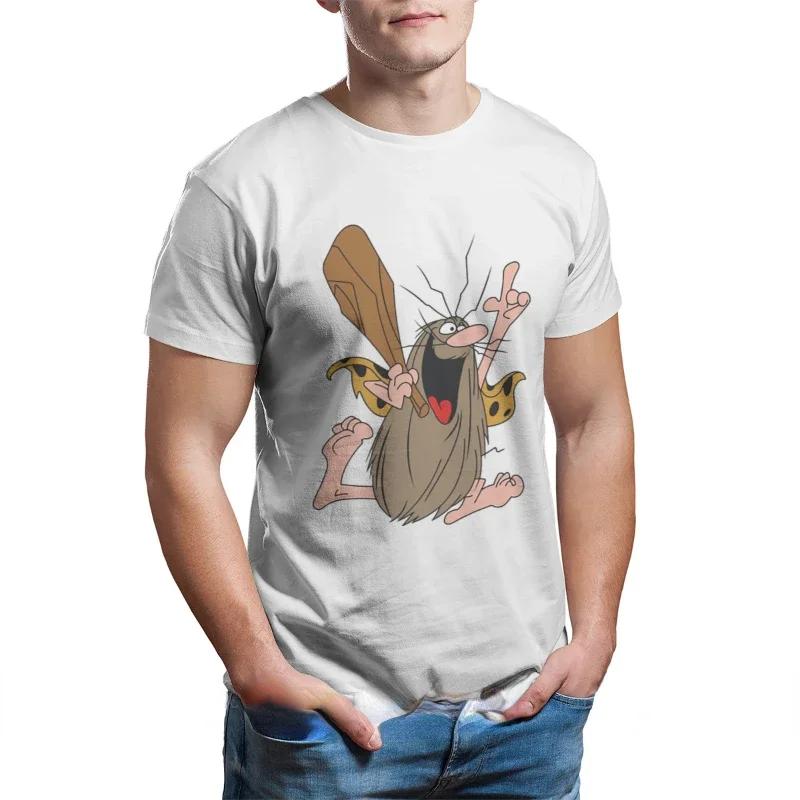 Funny Captain Caveman Cavey 1980s Cartoon Print Tops Men Clothing Ropa Hombre Camisetas Hanna Barbera Graphic TShirt Oversized