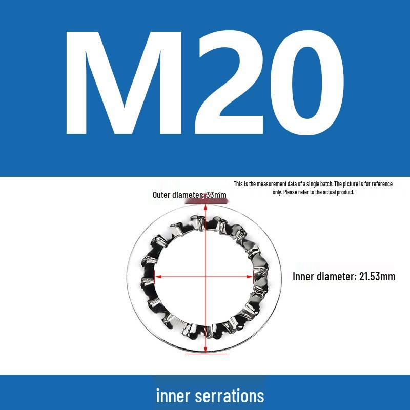 304 Stainless Steel Serrated Lock Washer with Anti-slip Teeth.