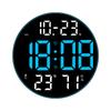 12 Inch Wall Clock Colorful Ambient Light Digital Clock Remote Control Large Screen Living Room Dual Alarms LED Alarm Clock