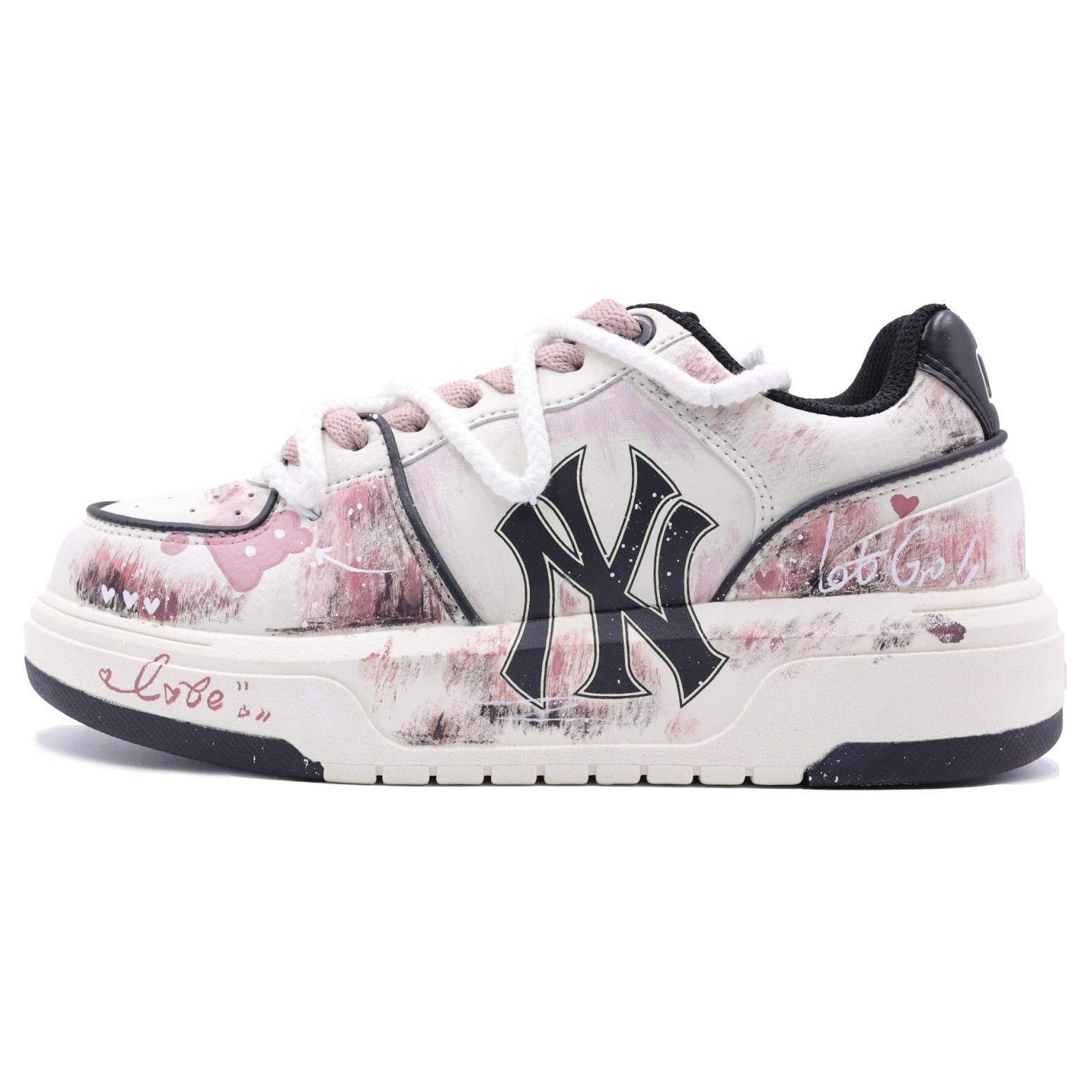 

MLB Chunky Liner Ink Gradient Pink Abrasion Resistant Height Increasing Low top Skateboard Shoes Unisex Pink White 3ASXCA12N-50WHS(Team292- 42.5