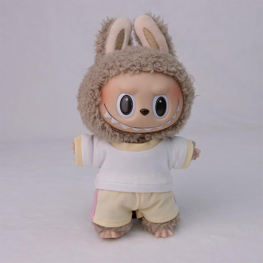 For 17cm Labubu Doll Clothes Fashion Clothes T-Shirts Doll Clothes Color Match Shorts Dolls Accessories Cute Decoration Little Clothes