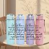 1PC Inspirational Quote Text Print 750ml Color Plastic Sports Water Bottle Leakproof Flip Straw Lid Suitable for Sports Office Home Use