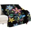 Traditional Ojibwe Pattern Indigenous Floral Design Throw Blanket Warm Cozy Throw Blanket for Living Room Couch