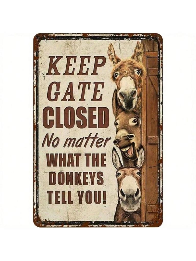 Retro Donkey Metal Wall Art Farmhouse Decor Sign