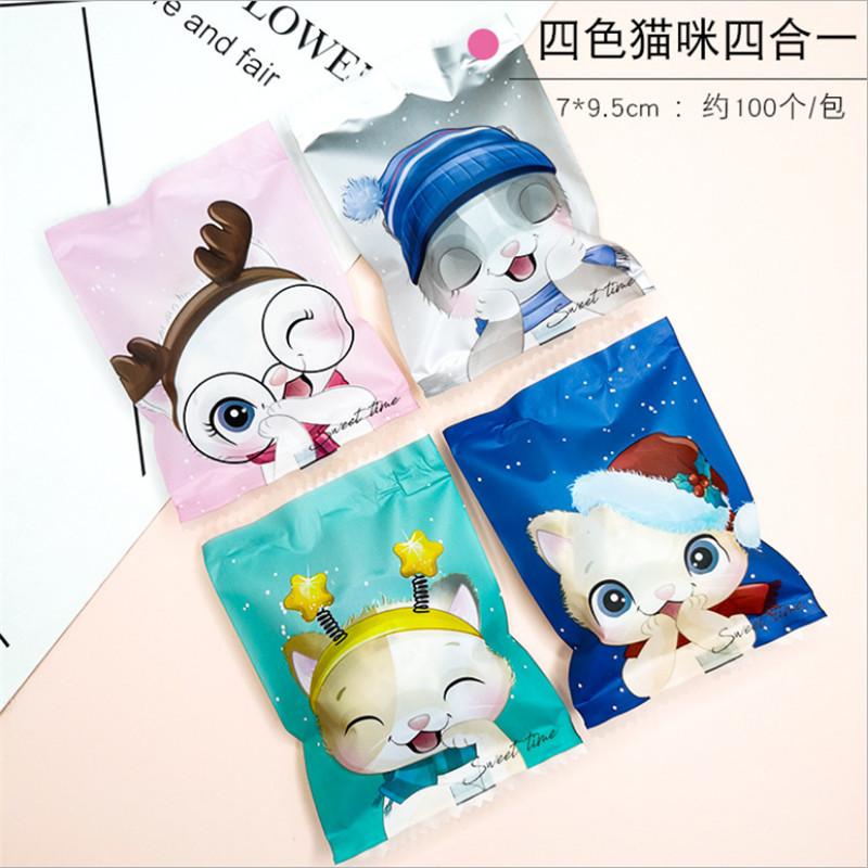 

100 шт. 7x10 см пластиковая упаковка для выпечки DIY бисквитное печенье конфеты машина запечатывание новогодние рождественские подарочные пакеты для вечеринок 7x10cm