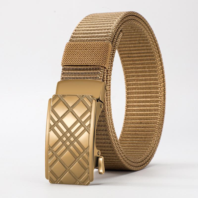 Wind Men'S Automatic Buckle Tactical Belt Thickened Imitation Nylon Belt