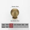 Antique Bronze Yellow Brass Cabinet Handle: Modern, Simple, Round Drawer Pull