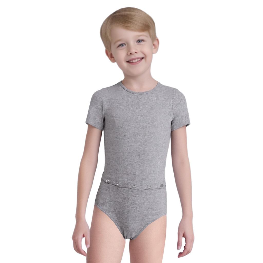 Unisex Ubranka Dziecięce Adaptacyjne Zapięcie na plecach Niewidoczny Zamek Błyskawiczny Zapobiegające Rozbieraniu Kombinezon Okrągły Dekolt Krótki Rękaw Body