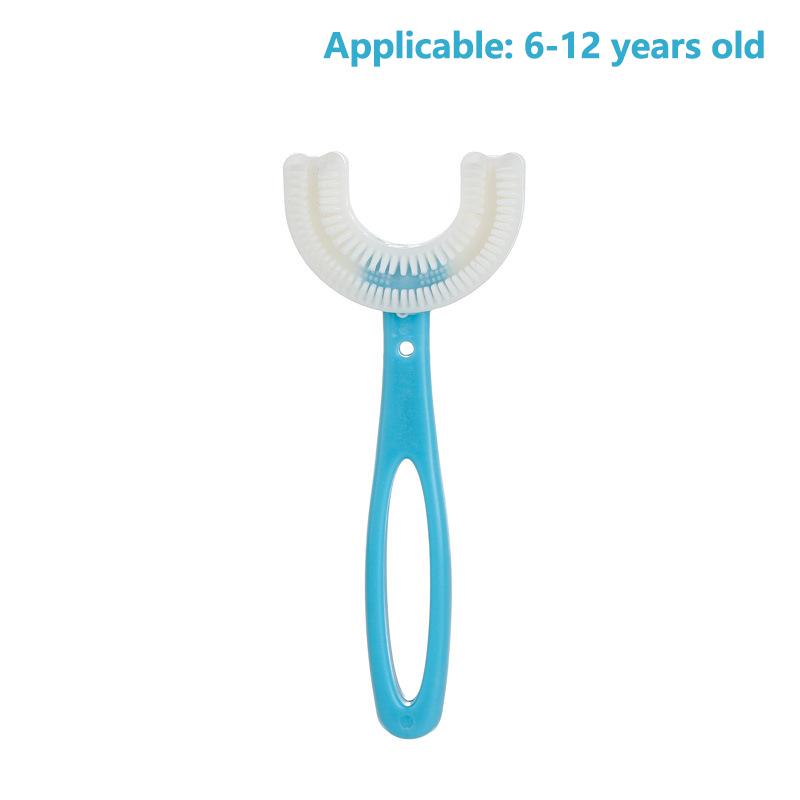 

U-образная детская зубная щетка для чистки зубов, детский инструмент для чистки полости рта, зубная щетка для чистки зубов, уход за полостью рта синий