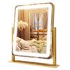 LED Light Rotatable USB Desktop Makeup Mirror with Metal Base