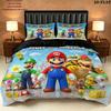 Super Mario Pattern Bedding Quilt Set Quilt Cover Pillowcase Home Birthday Gift(1 * duvet cover + 2 * pillowcase, without core)