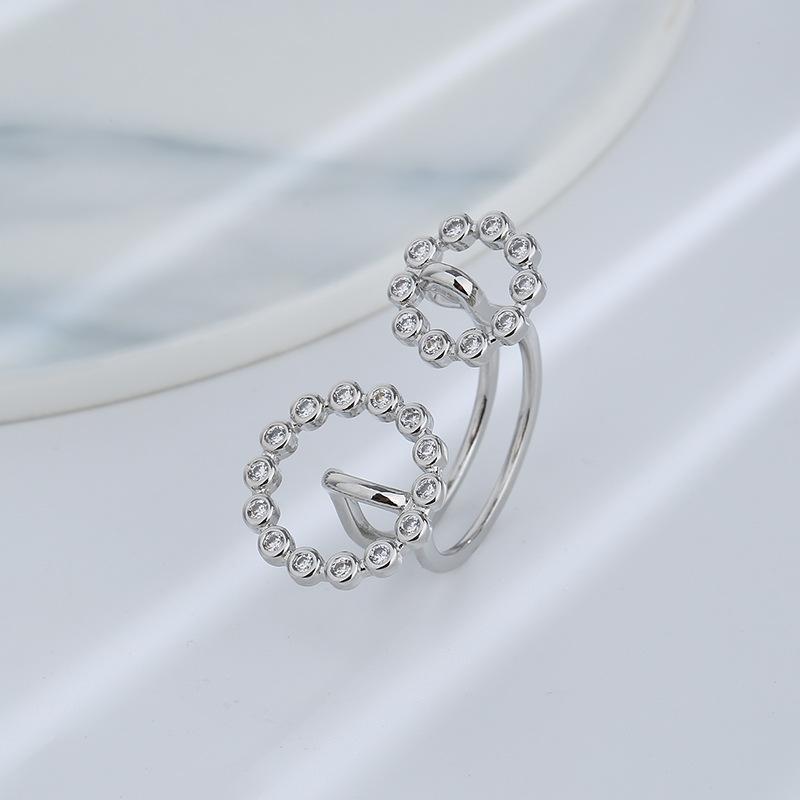 Lindon Klasyczny Stop Miedzi Cyrkon Pierścionek Damskie Biżuteria Ślubna Obietnica Party Prezent