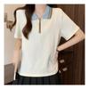Navava Women Casual Solid Collar ShorT Sleeve T shirT nT1836