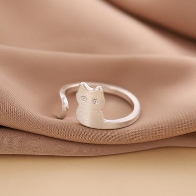 New Fashion Simple Small 925 Sterling Silver Jewelry Not Allergic Fresh Rachel Cat Animal Opening Rings    R029