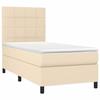 3141758 vidaXL Lit à sommier tapissier avec matelas Crème 100x200 cm Tissu