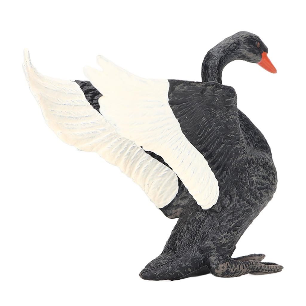 Black Swan Figurine Lifelike Appearance Eco Friendly PVC Stimulate Imagination Black Swan Toy for