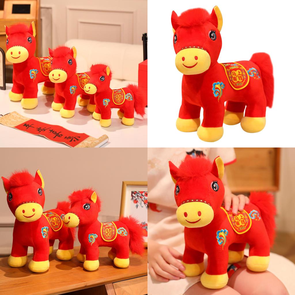 Plush Horse Animal Figurine With Pp Cotton Filling For Year Of The Horse Celebration And Gift Giving