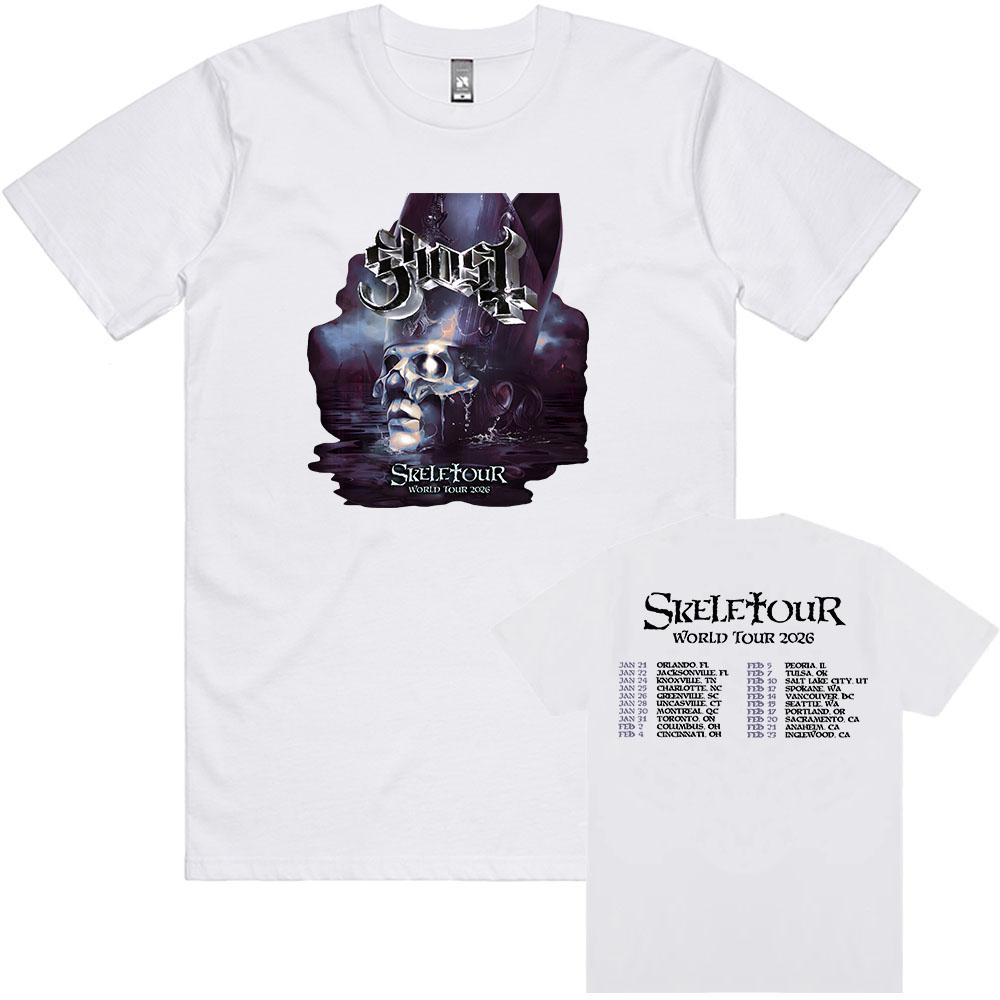 

Футболки Ghost Skeletour World Tour 2026 Футболки Вуличні футболки Американський рок-гурт Бавовна Короткий рукав Вільні Чоловічі футболки Графічні топи XXL