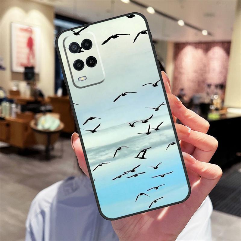 Swallow Collage Pattern Case For Oppo A40 A60 A80 A18 A38 A58 A78 A98 A16 A76 A96 A15 A17 A77 A74 A94 A54 A57S Cover