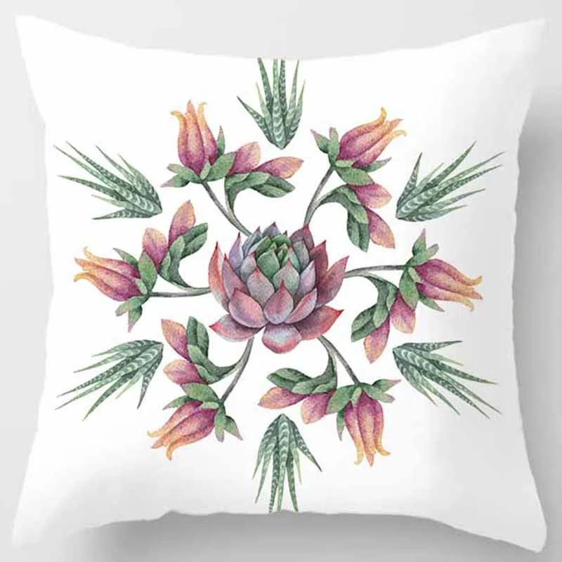 Housse De Coussin Carrée Imprimée Cactus Botanique, Taie D'oreiller Pour Canapé, Voiture, Chambre À Coucher, Décoration De Maison