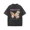 European Size Summer Tops2026Women's Retro Washed Cotton T-Shirt - 180g Thick Cotton Loose Fit Crew Neck Short Sleeve, Vintage Street Style