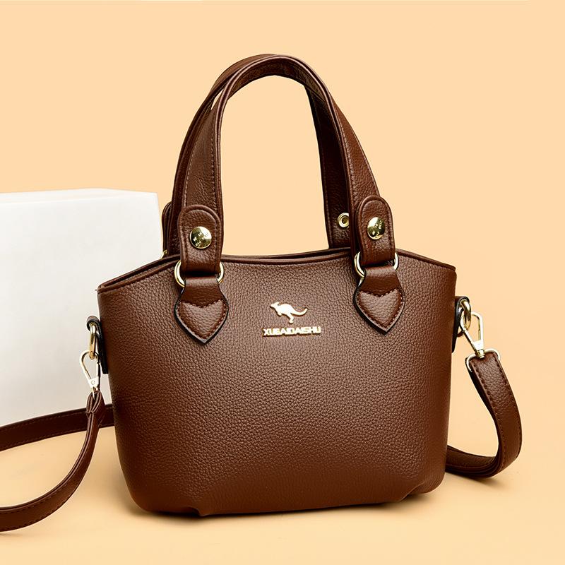 Neue Damenhandtasche mit Litschi-Muster, modische Mutter, einfache Schulter-Umhängetasche, große Kapazität