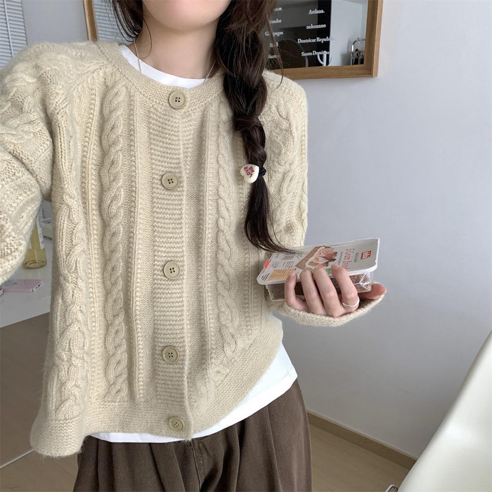 Autumn and Winter Solid Color Sweater for Women Knitted Cardigan Jacket for Women