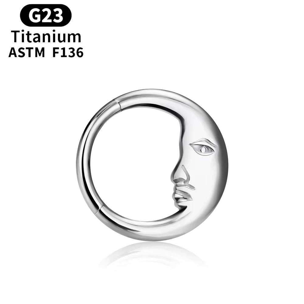 ASTM F136 Titanium Anodizing 16G Septum Hoop Ring Hinged Segment Nose Clicker Tragus Helix Daith Earring Piercing Zircon