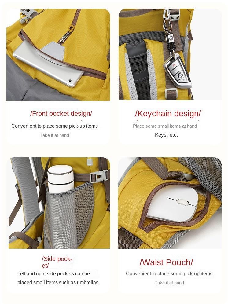 Wanderrucksack 50L Große Kapazität Schwimmender Bergsteigerrucksack Reise Outdoor Trekkingtasche Leichte Campingausrüstung