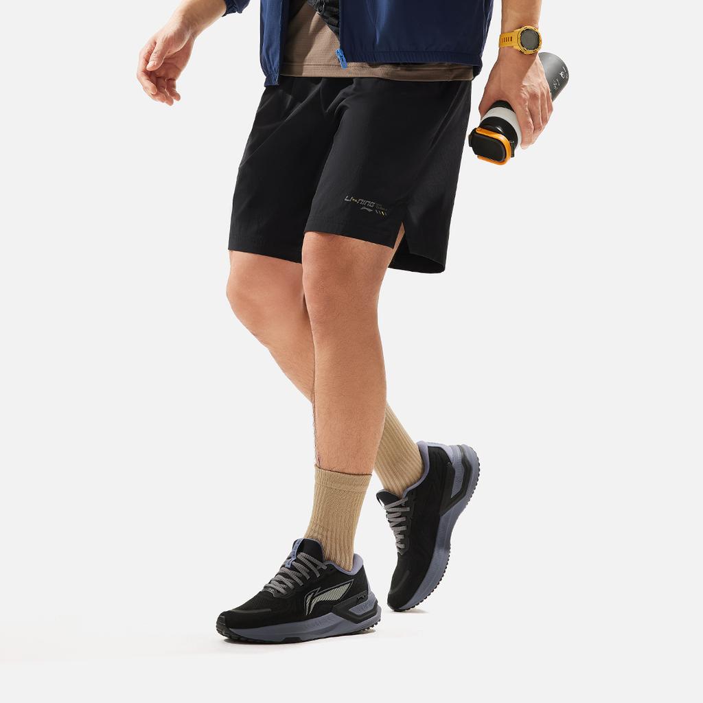 Li Ning Comfortable Versatile Breathable Straight Leg Sports Shorts Men shorts Black AKSU031-1