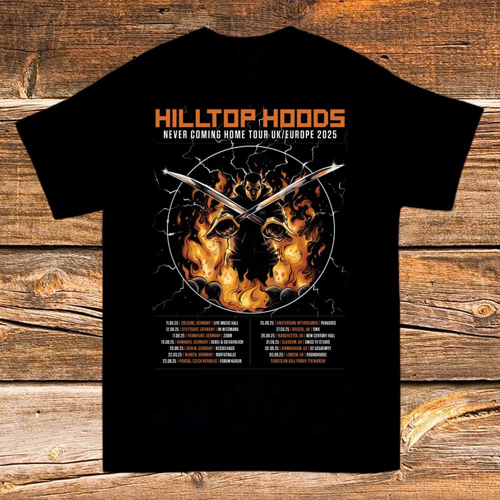 HILLTOP HOODS Футболка с принтом Never Coming Home Tour Черная S