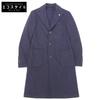 Excellent Condition Wool Herringbone Peak Lapel Chesterfield Coat for Men, Navy, Size 44, JS23679Q44 Coat 44 NavyUsed