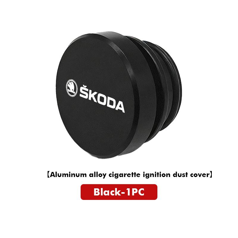 For Skoda 1/2PCS Car Logo Cigarette Lighter Dust Plug Button Socket Protective Cover Kodiaq Octavia 2 3 Rapid Karoq Fabia Kamiq