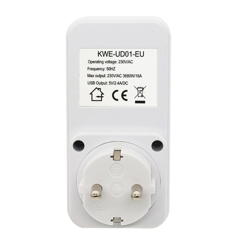 3680W Intelligent Programmable Countdown Timer Socket Double USB Port Electronic Timer Switches For Home Electronics