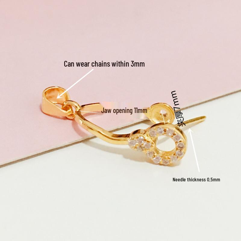 Подвеска-клипса из стерлингового серебра 925 пробы для нефрита или кристалла золотой