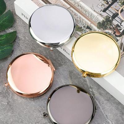 1pz Specchio Pieghevole Portatile Metallico Double-Sided, Specchio Compatto Portatile ad Alta Definizione per Trucco, Specchio per Trucco Strumenti per Trucco