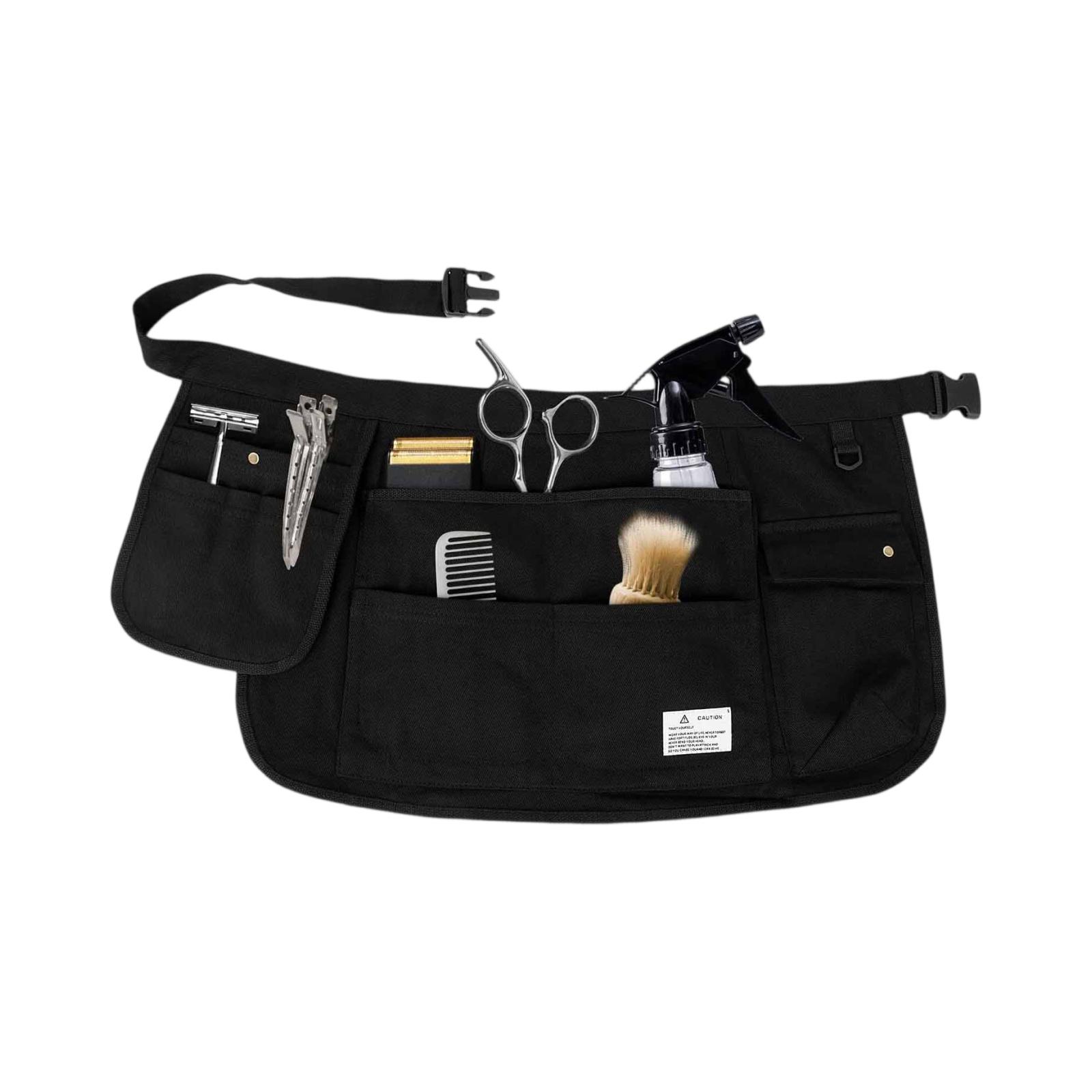 

Multi-Pocket Work Apron – Storage Belly Bag Kit, Short Apron for Hair Styling, Beauty, Gardening, Woodworking, Hands-Free Tool & Accessory Organizer One Size