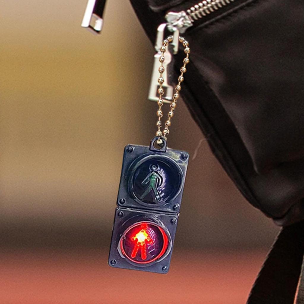 Brelok Światło Drogowe,Brelok Światło Drogowe,Elektroniczny Brelok Światło Drogowe Zawieszka do Plecaka Mini Urocze Światło Pieszego