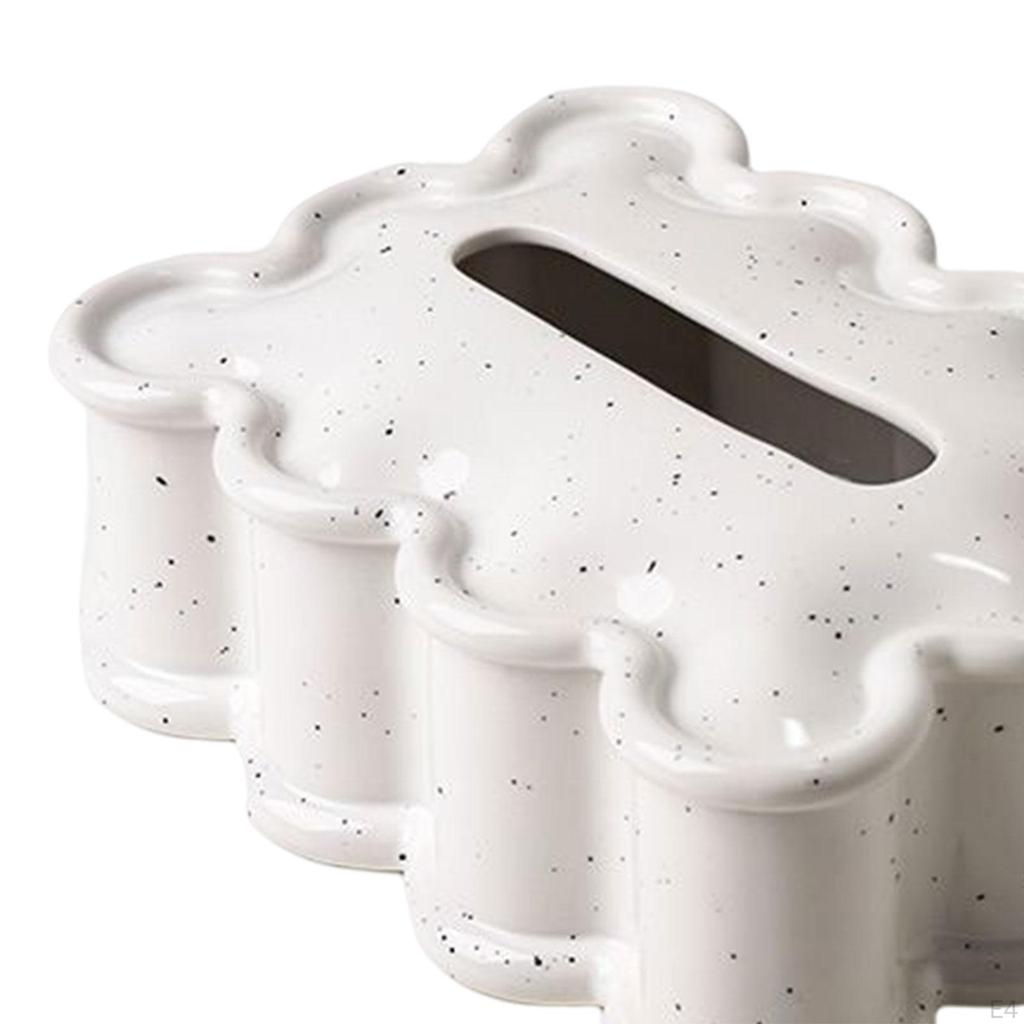 Ceramic Tissue Box Cover Fashion Ornaments Square Organizer Gift Decor Elegant Napkin Holder for